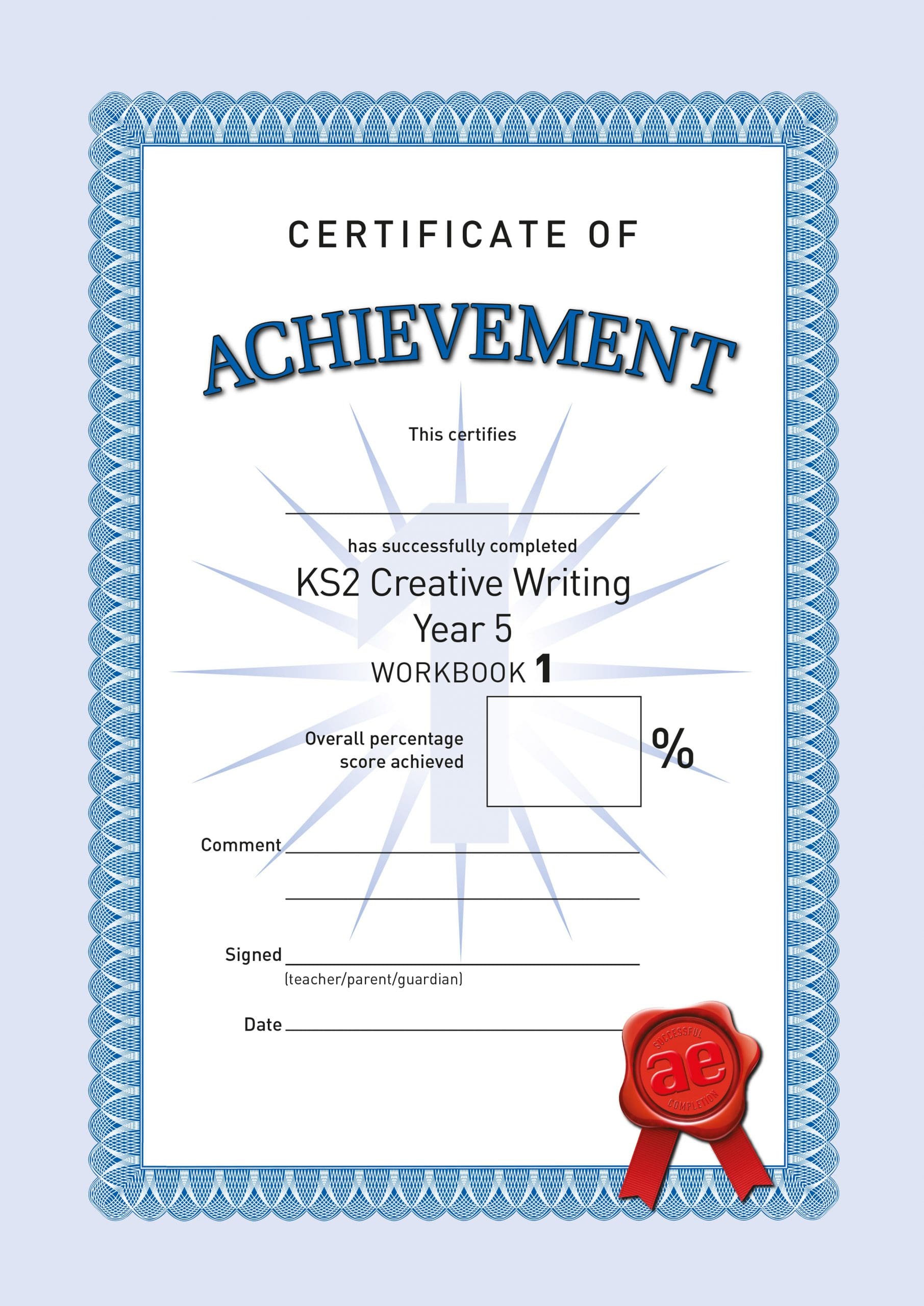 KS2 Creative Writing Year 5 Workbook 1 Certificate AE Publications ks2-creative-writing-year-5-workbook-1-certificate-ae-publications